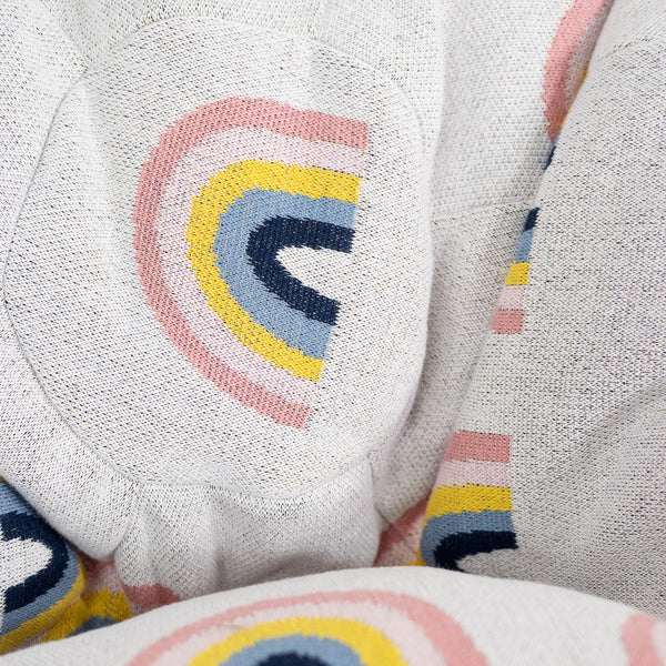 Gyermek Klasszikus Babzsákfotel 1-5 Éves - Kötött Szivárvány Fabric Close-up Image