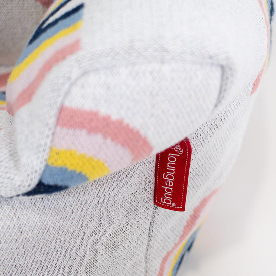 Babzsákfotel Kartámasszal 1-3 Éves Kisgyermekek Számára - Kötött Szivárvány 02