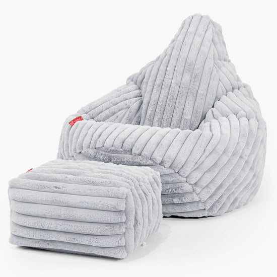 Háttámlás Babzsákfotel - Ultra Plüss Kord Kacsa tojás kék 01