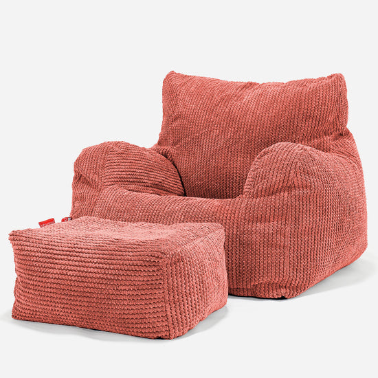 Josephine Babzsákfotel Kartámasszal - Pompon Tökorange 02