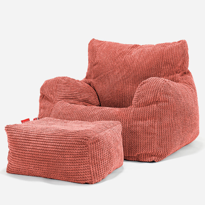 Josephine Babzsákfotel Kartámasszal - Pompon Tökorange 02