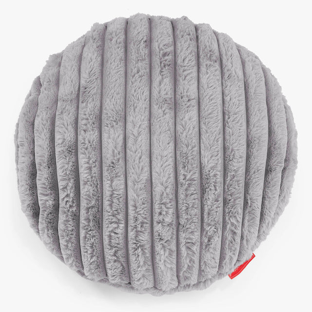 Kerek Párnahuzat 50cm - Ultra Plüss Kord Szürke 01