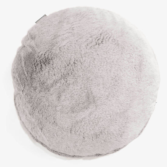 Kerek Párnahuzat 50cm - Sztintetikus Nyúlszőr Világosszürke 01