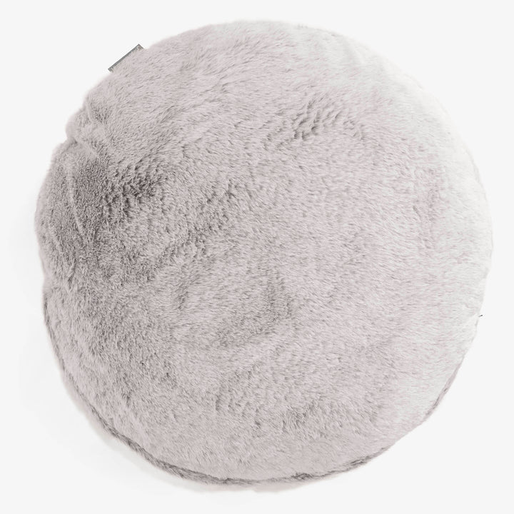 Kerek Párnahuzat 50cm - Sztintetikus Nyúlszőr Világosszürke 01