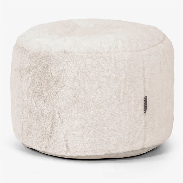 Kis Kerek Lábtartó - Sztintetikus Nyúlszőr Fehér 01