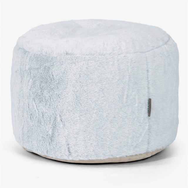 Kis Kerek Lábtartó - Sztintetikus Nyúlszőr Fakó Kék 01