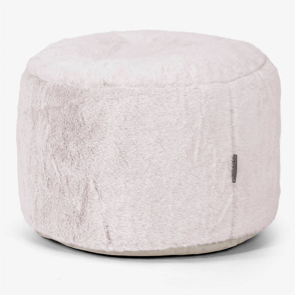 Kis Kerek Lábtartó - Sztintetikus Nyúlszőr Fakó Rózsaszínű 01