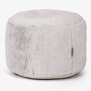 Kis Kerek Lábtartó - Sztintetikus Nyúlszőr Világosszürke