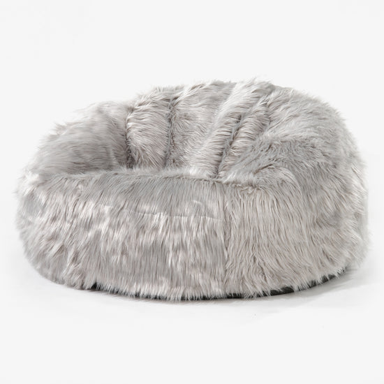Klasszikus Babzsák-Kanapé - Mongol Műszőrme Szürke 01