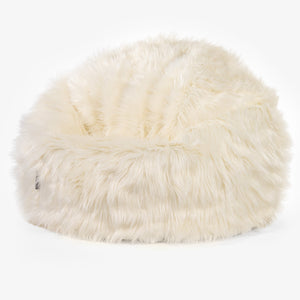 Klasszikus Babzsákfotel - Mongol Műszőrme Pávakék