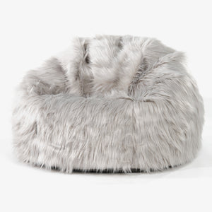 Klasszikus Babzsákfotel - Mongol Műszőrme Szürke