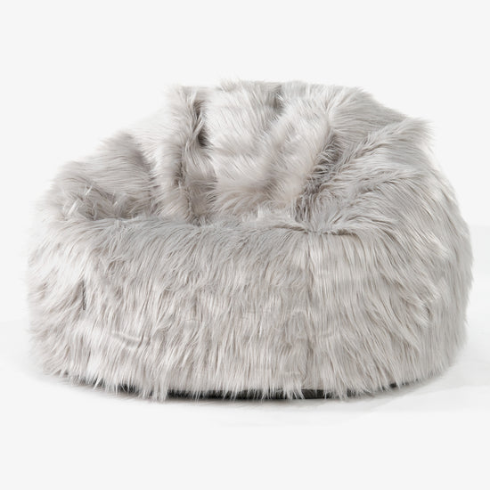 Klasszikus Babzsákfotel - Mongol Műszőrme Szürke 01