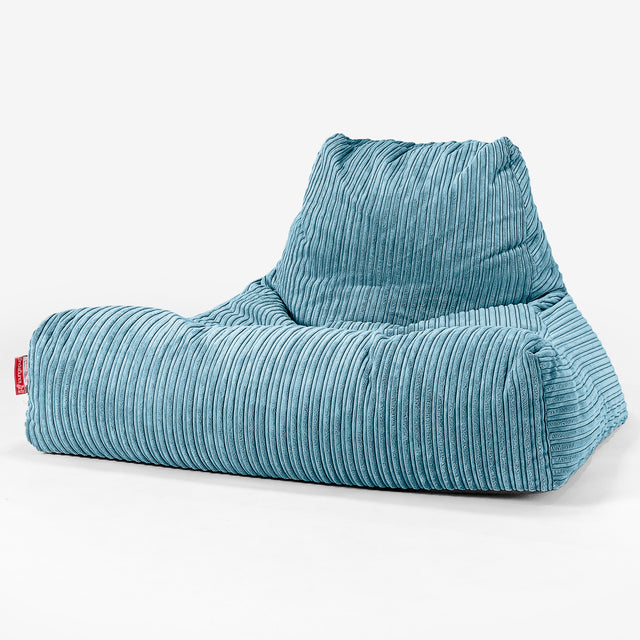 Mega Klubfotel-Babzsák - Klasszikus Kordbársony Égei-tengeri kék 01