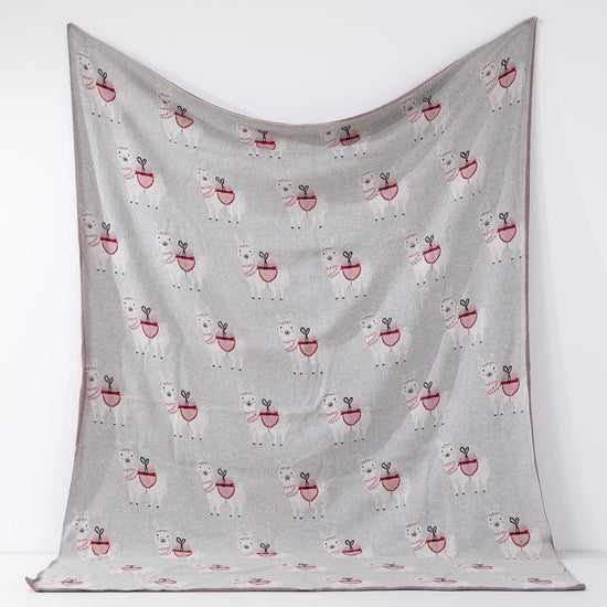 Dísztakaró / Pléd Kanapéhoz - Kötött Láma 01