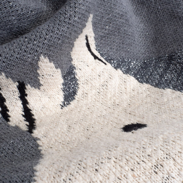 Gyermek Dísztakaró / Pléd Kanapéhoz - Kötött Szóló unikornis Fabric Close-up Image
