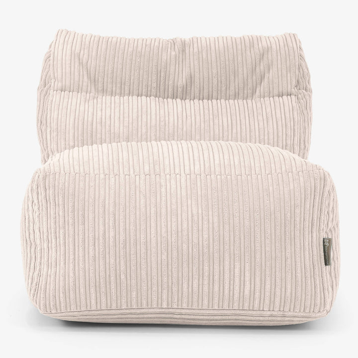 Moduláris Kanapé Babzsák, Középső Szekció - Klasszikus Kordbársony Elefántcsont 02