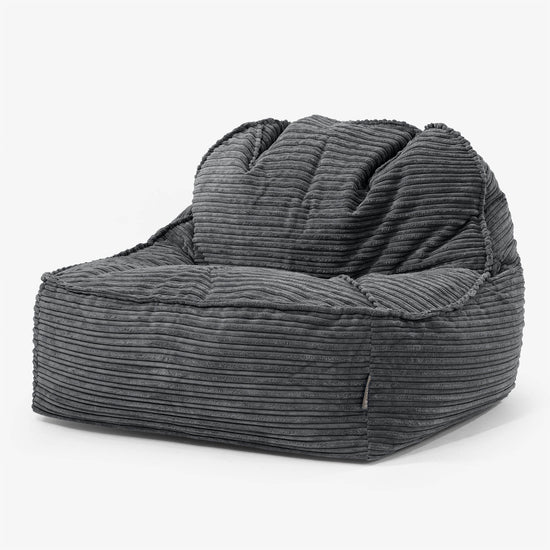Sloucher Babzsákfotel 2.0 - Klasszikus Kordbársony Fekete 01