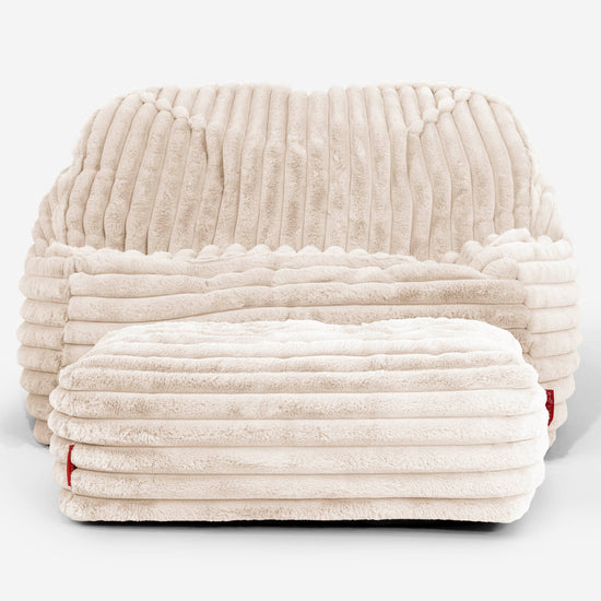 Sloucher Babzsákfotel - Ultra Plüss Kord Tejszín 03