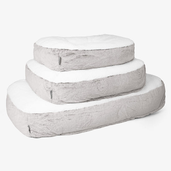 Sloucher Közepes Méretű Kutyaágy - Sztintetikus Nyúlszőr Világosszürke 02