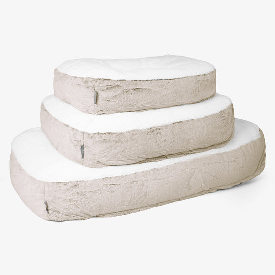 Sloucher Nagy Méretű Kutyaágy  - Sztintetikus Nyúlszőr Aranybarna 02