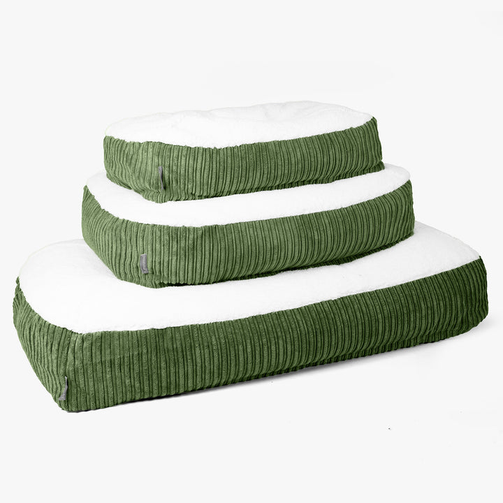 Sloucher XL Kutyaágy - Sherpa & Kordbársony Erdei Zöld 02
