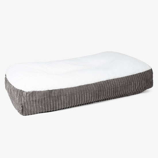 Sloucher XL Kutyaágy - Sherpa & Kordbársony Grafitszürke 01