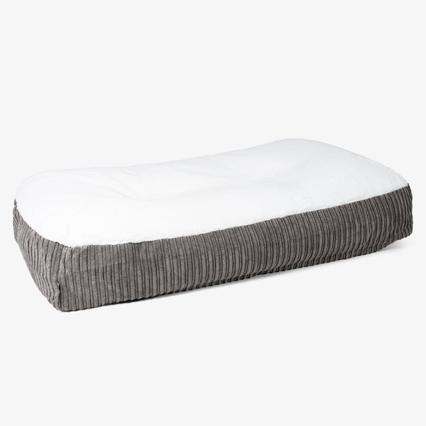 Sloucher XL Kutyaágy - Sherpa & Kordbársony Grafitszürke 01