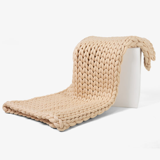 Súlyozott Takaró Felnőtteknek - Vaskos Kötés Taupe 03