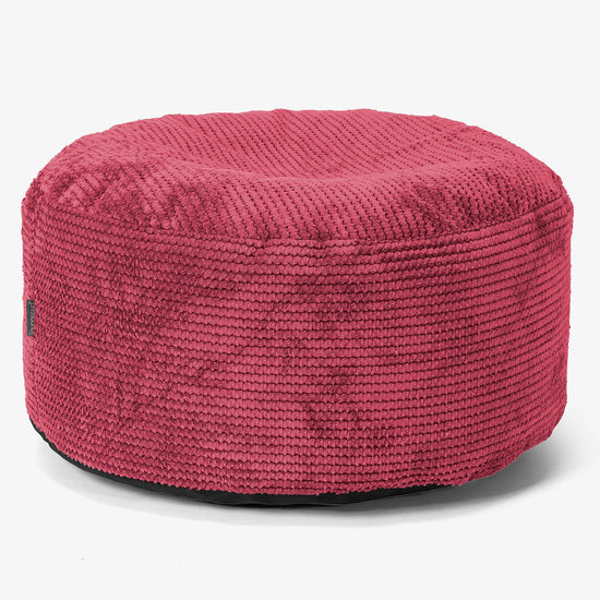 Tálcás Ottoman Puff - Pompon Pasztellpiros - 02