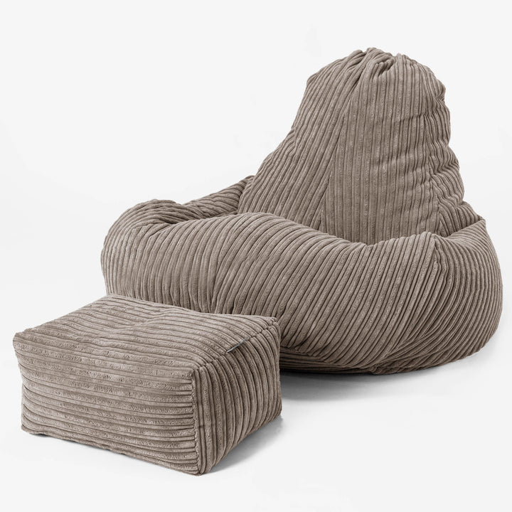 Ultra Lux Gamer Babzsákfotel - Klasszikus Kordbársony Galambszürke 02