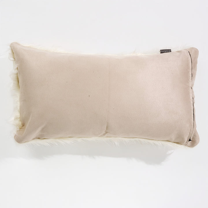 XL Négyszögletű Párnahuzat 40 x 70cm - Mongol Műszőrme Pávakék 02