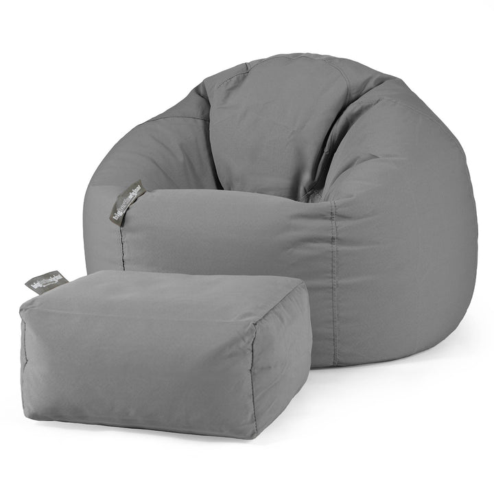 SoleiStorm™ Ultra 2000 h+ Klasszikus Babzsákfotel - Olefin Középszürke 02