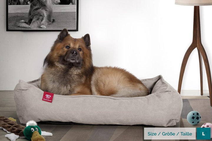 Mighty Bark, A Fészek - Ortopédiai memóriahabos kutyaágy-kosár kisállatok számára, kicsi, közepes, nagy - Kőmosott Denimvászon Ón
