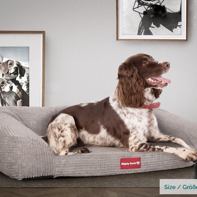 Mighty Bark, A Kanapé - Ortopédiai memóriahabos kutyaágy-kanapé, nagy, közepes, XXL - Pompon Nerc