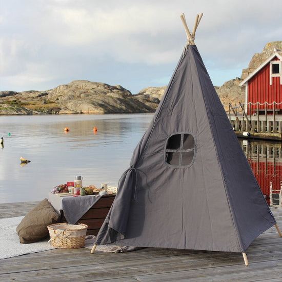 Beltéri Teepee Sátor Gyermekeknek - Szürke 03