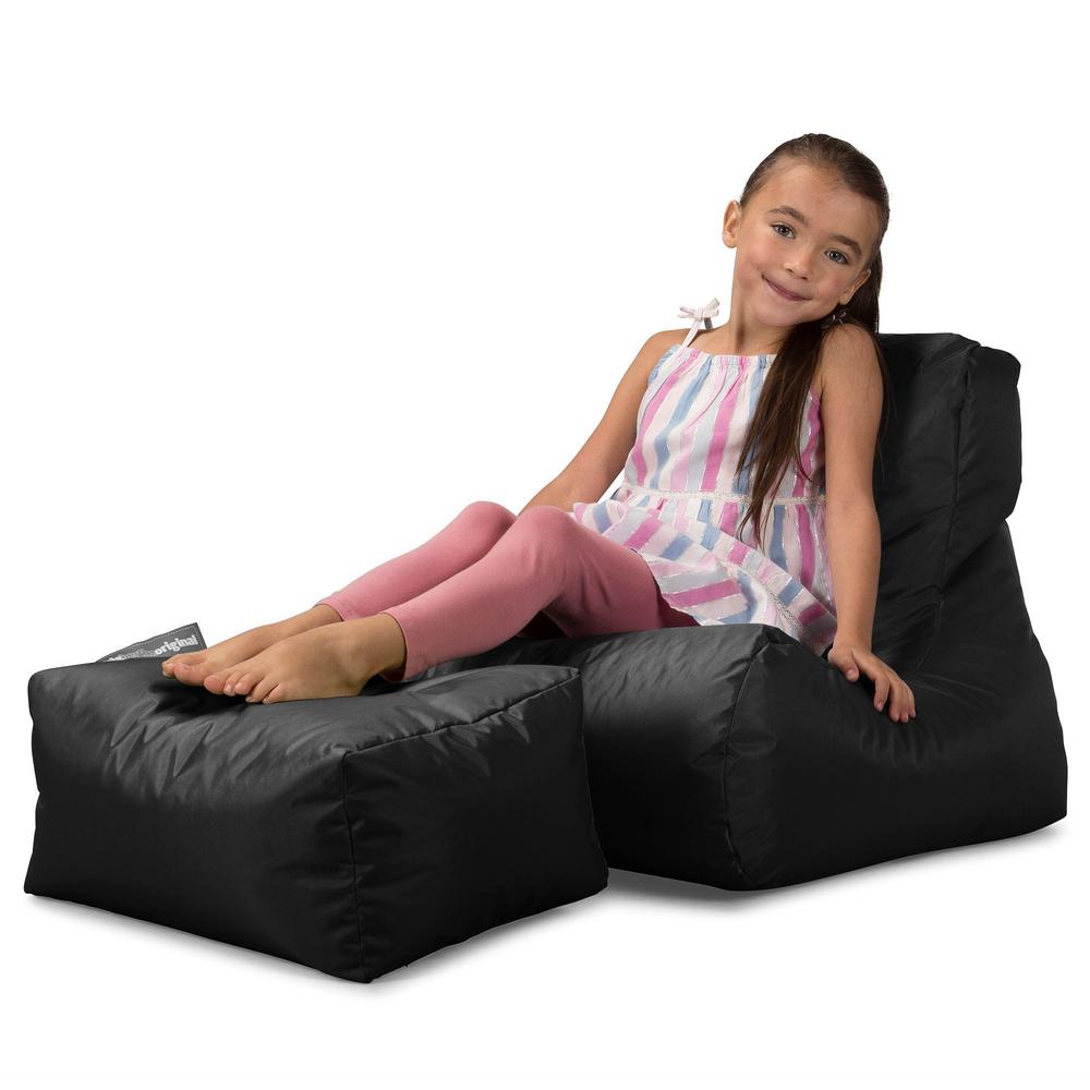 Gyermek Babzsák-Klubfotel 2-6 Éves - SmartCanvas™ Fekete 01