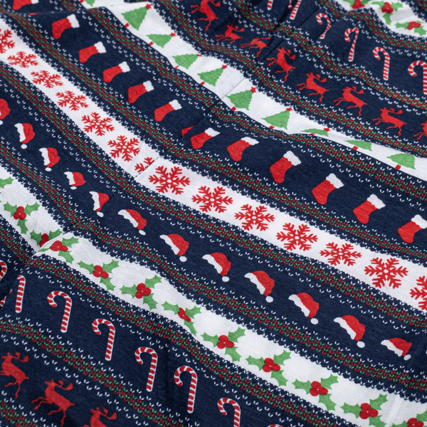 Férfi Jersey Pizsama - Fair Isle Fabric Close-up Image