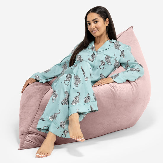 Extra Nagyméretű Babzsák - Bársony Rózsaszínű 04