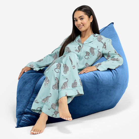 Extra Nagyméretű Babzsák - Bársony Sötétkék 04