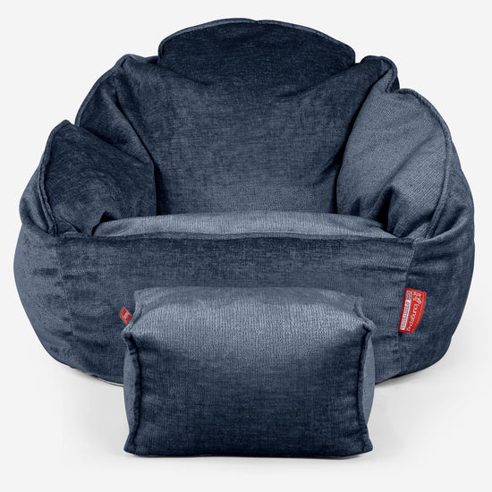 Bubblez Babzsákfotel - Zsenília Sötétkék 02