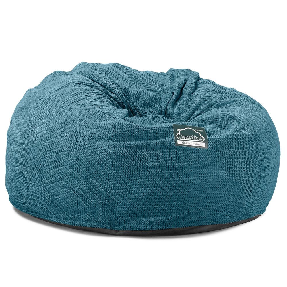 Cloudsac 1010 Óriás Memóriahabos XXL Babzsák-Kanapé - Pompon Égei-tengeri kék 05