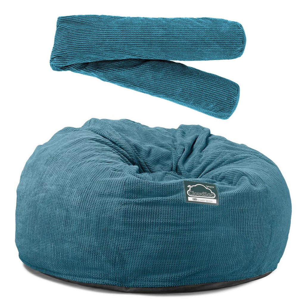 Cloudsac 1010 Óriás Memóriahabos XXL Babzsák-Kanapé - Pompon Égei-tengeri kék 07