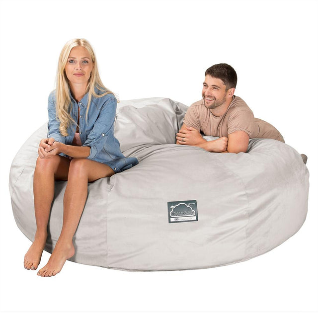 Cloudsac 3000 XXL Király Méretű Memóriahabos Babzsák-Kanapé - Bársony Ezüst 01