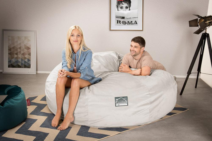 Cloudsac 3000 XXL Király Méretű Memóriahabos Babzsák-Kanapé - Bársony Ezüst 02