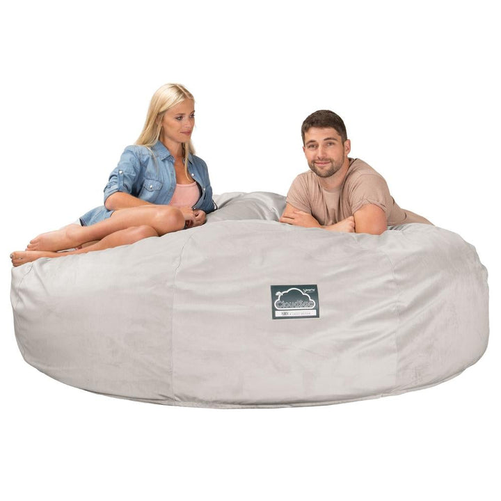 Cloudsac 3000 XXL Király Méretű Memóriahabos Babzsák-Kanapé - Bársony Ezüst 03