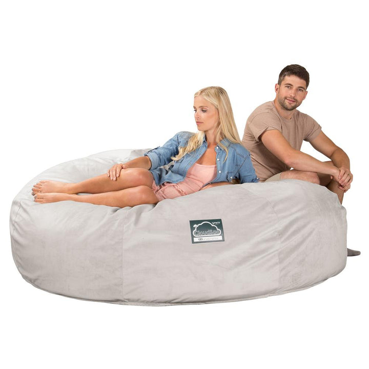 Cloudsac 3000 XXL Király Méretű Memóriahabos Babzsák-Kanapé - Bársony Ezüst 05