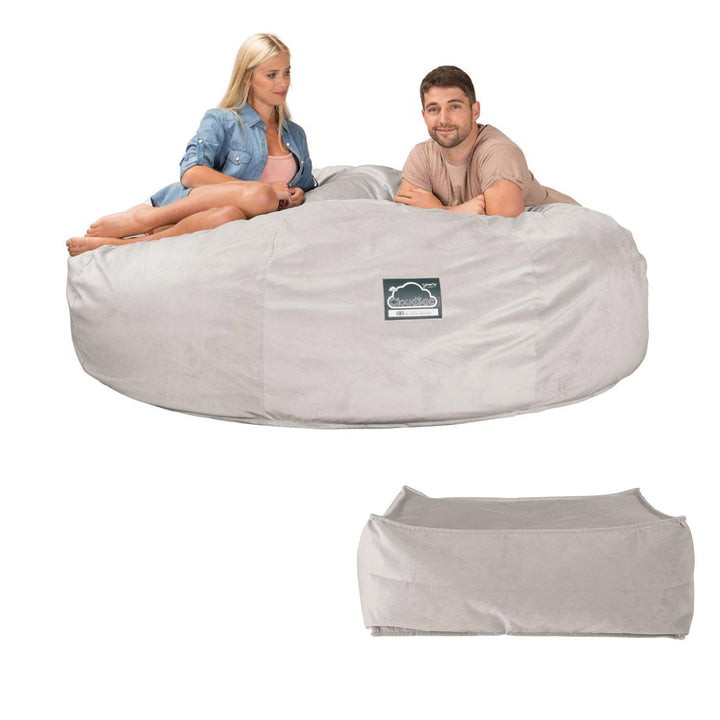 Cloudsac 3000 XXL Király Méretű Memóriahabos Babzsák-Kanapé - Bársony Ezüst 08