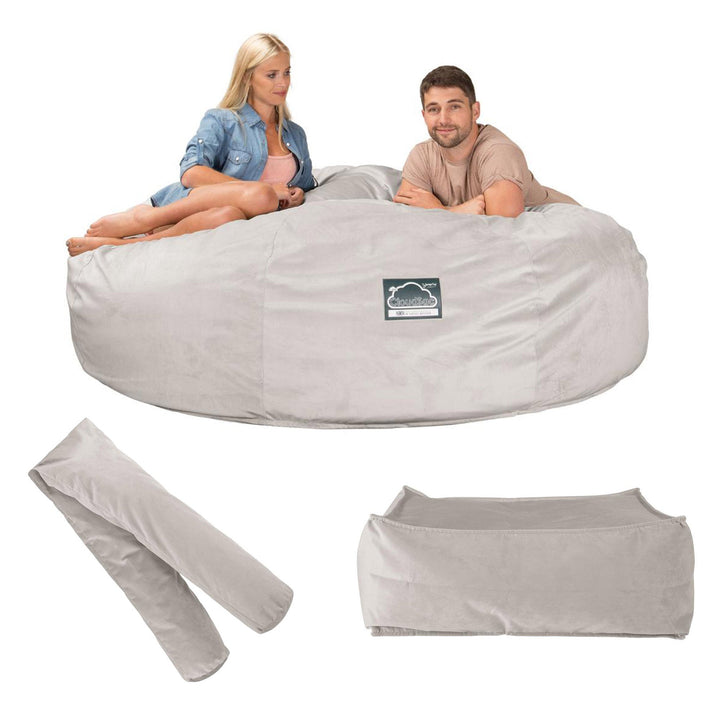 Cloudsac 3000 XXL Király Méretű Memóriahabos Babzsák-Kanapé - Bársony Ezüst 010