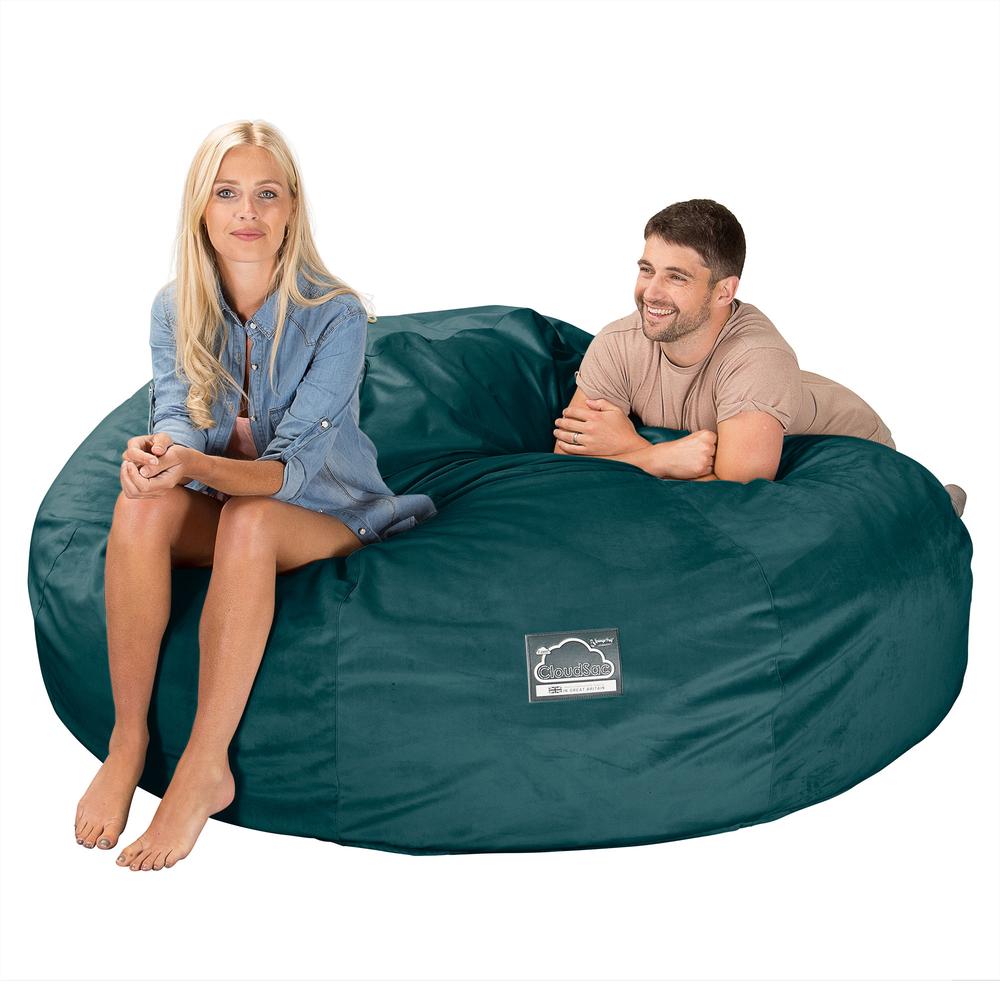 Cloudsac 3000 XXL Király Méretű Memóriahabos Babzsák-Kanapé - Bársony Pávakék 01