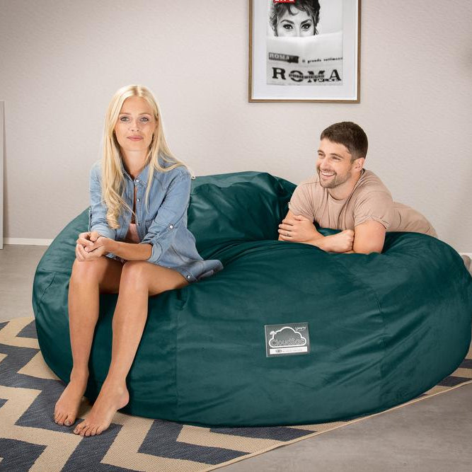 Cloudsac 3000 XXL Király Méretű Memóriahabos Babzsák-Kanapé - Bársony Pávakék 02